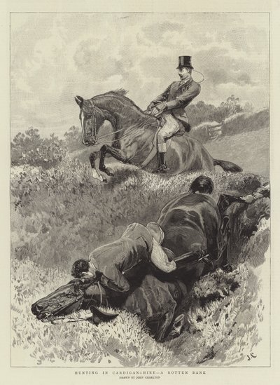Jagd in Cardiganshire, ein fauler Abhang von John Charlton