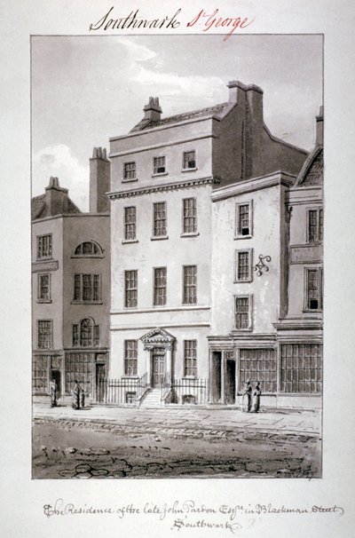 Haus in der Blackman Street, Southwark, London von John Chessell Buckler