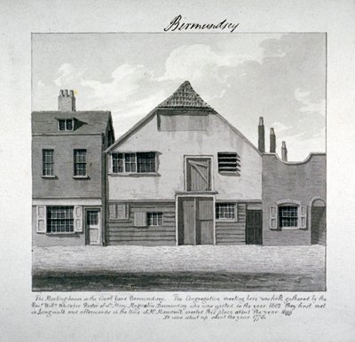 Versammlungshaus von St. Mary Magdalen im Hof, Bermondsey Square, London, ca. 1828 von John Chessell Buckler