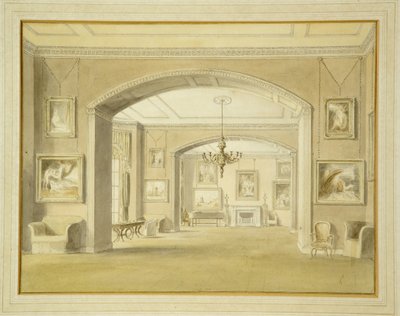 Bildergalerie im Tabley House, 1809 von John Chessell Buckler