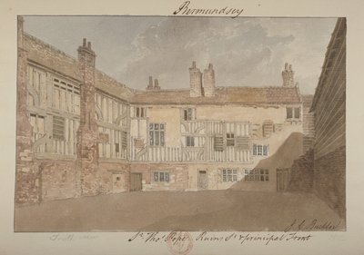 Südansicht der Ruinen von Bermondsey House, 1827 von John Chessell Buckler