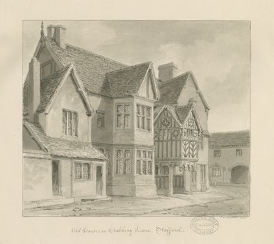 Stafford - Alte Häuser in Crabbery Lane von John Chessell Buckler