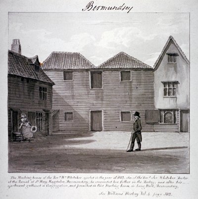 Das Versammlungshaus von Reverend Whitaker, Long Walk, Bermondsey, London, ca. 1828 von John Chessell Buckler