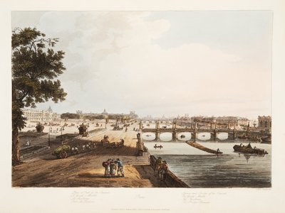 Platz und Brücke der Concorde; Das Garde Meuble; Die Thuilleries; Die Brücke Reunion, Illustration aus 