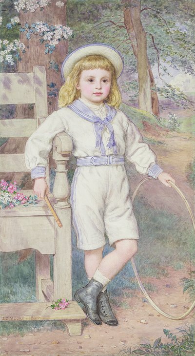 Junge mit einem Reifen von John Collingham Moore
