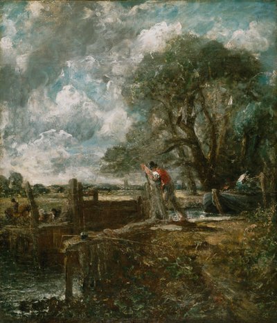 Skizze zu „Ein Boot passiert eine Schleuse“ von John Constable