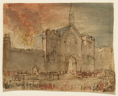 Die Parlamentsgebäude in Flammen von John Constable