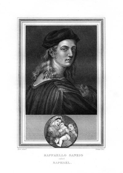 Raphael oder Raffaello, Meistermaler und Architekt der Florentiner Schule, 1825 von John Corner