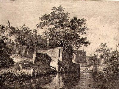 Vorderseite der New Mills, veröffentlicht von J. & W. Freeman im Jahr 1821 von John Crome