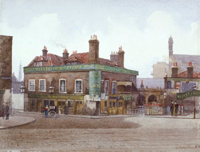 Green Gate Tavern an der Kreuzung von City Road und Bath Street, London, ca. 1880 von John Crowther