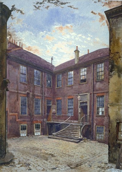 Ansicht eines alten Hauses in der Great Winchester Street, City of London, 1880 von John Crowther