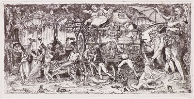 Weinfass von vier Tigern gezogen von John Duncan