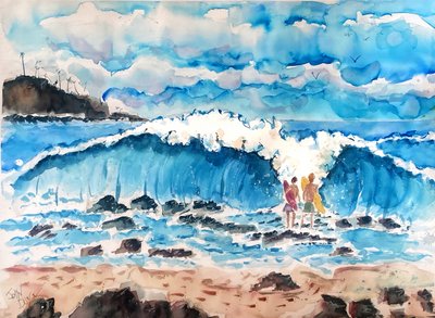 Große Welle Strand Surfer von John Dunn