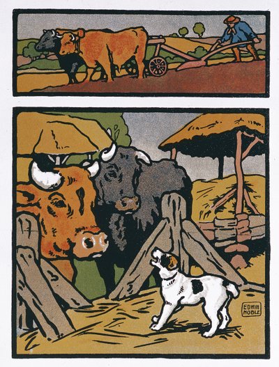 Illustration für Der Hund und die Kuh, aus 