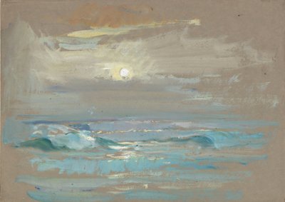 Meereslandschaft. Mondlicht über einem ruhigen Meer, späte 19. bis mittlere 20. Jahrhundert von John Everett