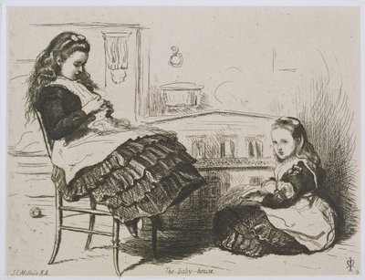 Das Puppenhaus, Nummer 9 aus einer Serie von Radierungen für die Art Union of London vom Etching Club von John Everett Millais