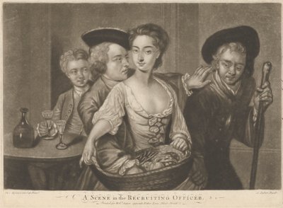 Eine Szene in "Der Werbeoffizier" von John Faber the younger