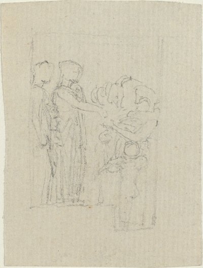 Bettler an einer Tür (Studie für das Yarborough-Denkmal) von John Flaxman