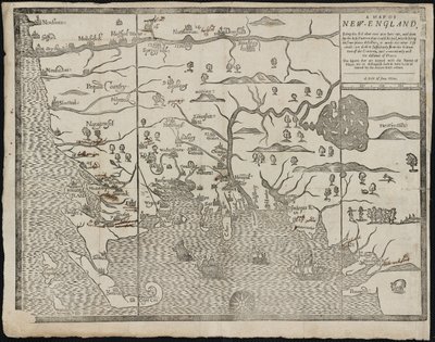 Die Karte von Neuengland aus: William Hubbards Der gegenwärtige Zustand von Neuengland, 1677 von John Foster