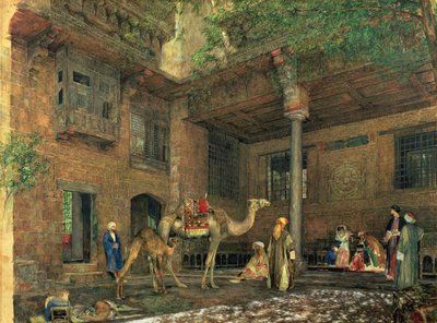 Hof des Hauses des Malers, Kairo, ca. 1851 von John Frederick Lewis