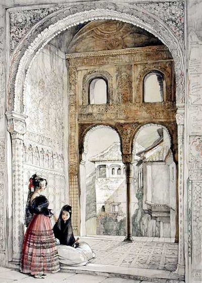 Fenster in der Halle der Botschafter, aus Skizzen und Zeichnungen der Alhambra, 1835 von John Frederick Lewis