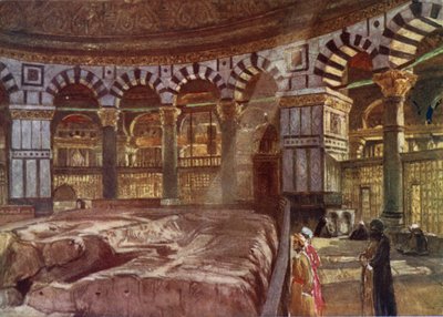 Der heilige Felsen unter der Kuppel der Omar-Moschee von John Fulleylove