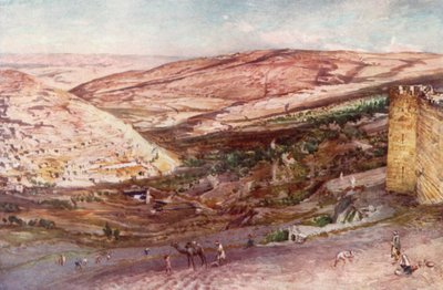 Das Zusammentreffen der Täler Hinnom und Josaphat, gesehen vom östlichen Punkt der Mauern von Zion von John Fulleylove
