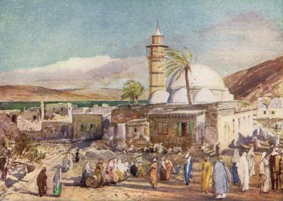 Die Moschee in Tiberias und der See Genezareth von John Fulleylove