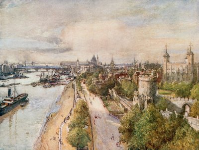 Der Turm, von der Tower Bridge, Blick nach Westen von John Fulleylove