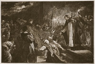 Kardinal Wolsey in der Abtei von Leicester, Illustration aus 