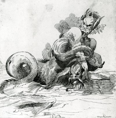 Illustration eines Seeungeheuers, 18. Jahrhundert von John Hamilton Mortimer