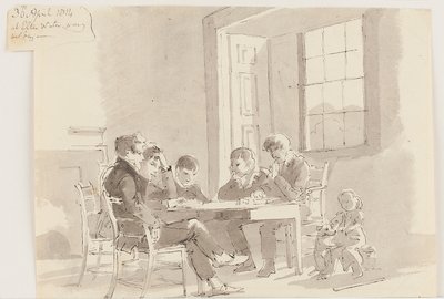 Jungen lesen in Storrs, Elterwater, 1814 von John Harden