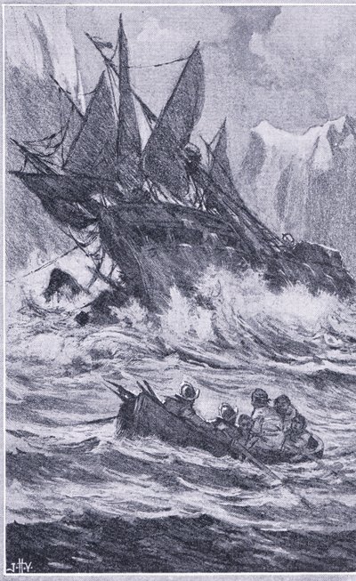 Die Vittoria beendete die erste Weltumsegelung im September 1522, Newnes Pictorial Knowledge veröffentlicht von Newnes, ca. 1950er von John Harris Valda