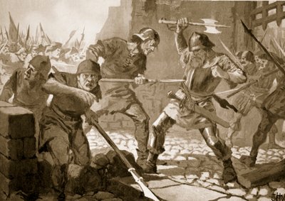 Der Tod von Stussi, Bürgermeister von Zürich, in der Schlacht, 1443 von John Harris Valda
