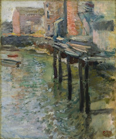 Verlassener Kai (Die alte Mühle in Cos Cob) von John Henry Twachtman