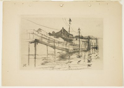 Das Alte Zollhaus in Bridgeport (Kleine Platte), 1888-1889 von John Henry Twachtman