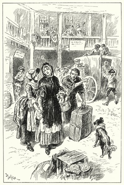 Die Kutsche am Old Angel Inn (Lithografie) von John Jellicoe
