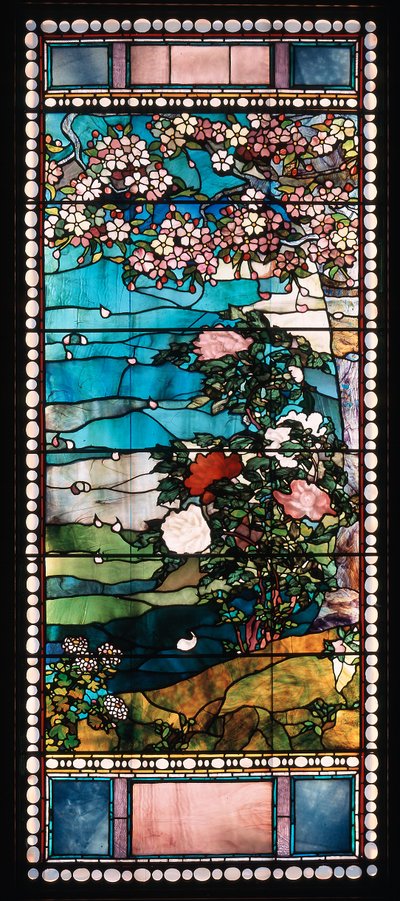 Blühender Kirschbaum und Pfingstrose von John La Farge or Lafarge