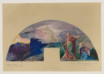 Das moralische und göttliche Gesetz: Moses empfängt das Gesetz auf dem Berg Sinai von John La Farge or Lafarge