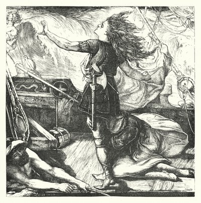 Der Tod von König Warwolf (Gravur) von John Lawson