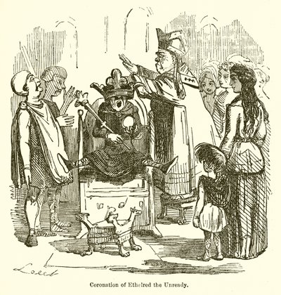 Krönung von Ethelred dem Unbereiten von John Leech
