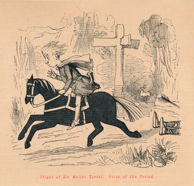 Flucht von Sir Walter Tyrrel. Pferd der Zeit, ca. 1860, ca. 1860 von John Leech