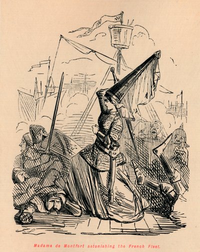 Madame de Montfort erstaunt die französische Flotte, ca. 1860 von John Leech
