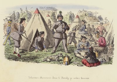 Freiwilligenbewegung, Jones und Familie gehen unter Zelt von John Leech