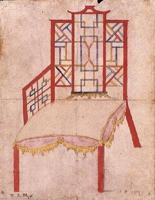 Entwurf für einen Chinoiserie-Stuhl, ca. 1753 von John Linnell