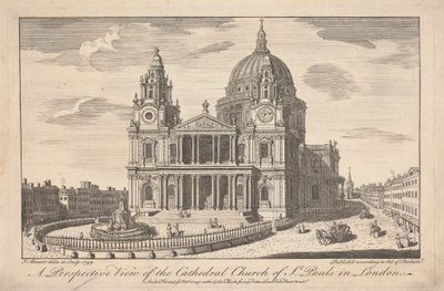 Eine perspektivische Ansicht der Kathedrale St. Pauls in London von John Maurer