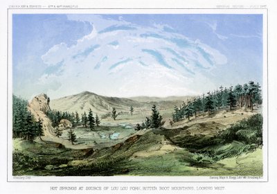 Heiße Quellen an ihrer Quelle in Lou Lou Fork, Bitterroot Mountains, Montana, USA, 1856 von John Mix Stanley