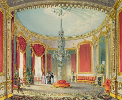 Der Salon in seiner Endphase aus Ansichten des Royal Pavilion, Brighton von John Nash, 1826 von John Nash