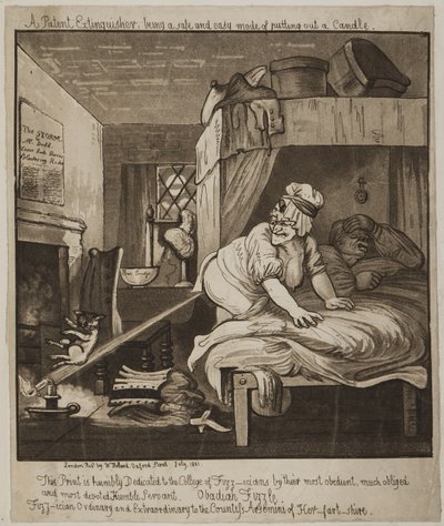 Ein Patentlöscher, eine sichere und einfache Methode, eine Kerze auszublasen, 1801 von John Nixon