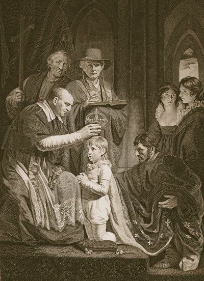 Die Krönung von Heinrich VI., graviert von T. Holloway, Illustration aus David Humes 